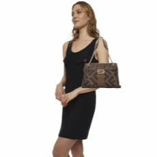 Brown Zucca Canvas Baguette Shoulder Bag Maxi, , large image number 2