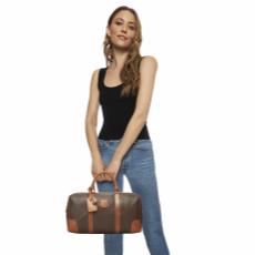 Brown Coated Canvas Macadam Boston Bag, , large image number 2
