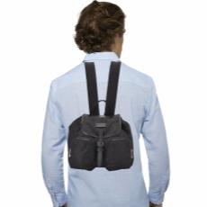 Black Nylon Double Pocket Backpack, , large image number 2