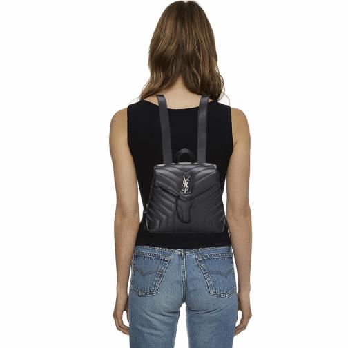 Black Calfskin Monogram Loulou Backpack Small, , large image number 0