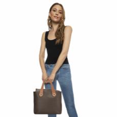 Brown Coated Canvas Macadam Tote, , large image number 2