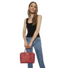 Red Saffiano Convertible Handbag, , large image number 2