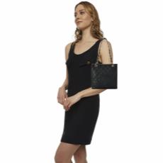 Black Quilted Caviar Petite Shopping Tote (PST), , large image number 2