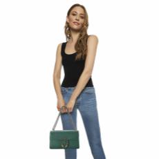 Green Leather Dionysus Shoulder Bag Small, , large image number 2