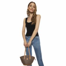 Brown Coated Canvas Macadam Tote, , large image number 2