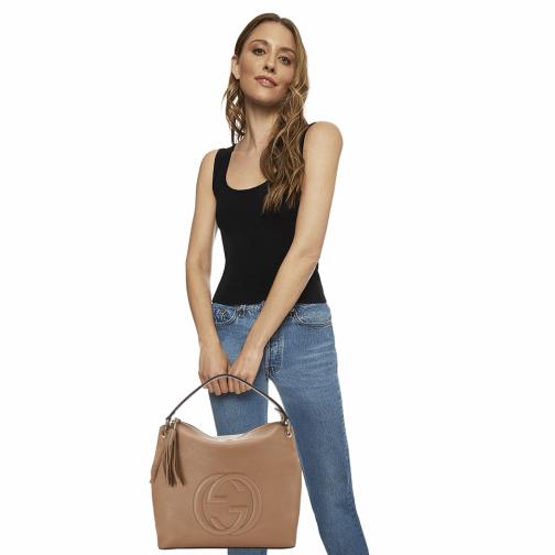 Brown Leather Convertible Soho Hobo Large, , large image number 0