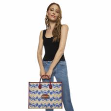 Multicolor Straw The Hamptons Tote Medium, , large image number 2