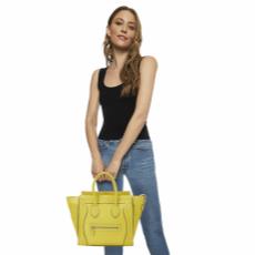 Yellow Drummed Calfskin Luggage Mini, , large image number 2