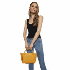 Orange Grained Leather Soho Top Handle Bag, , large image number 2