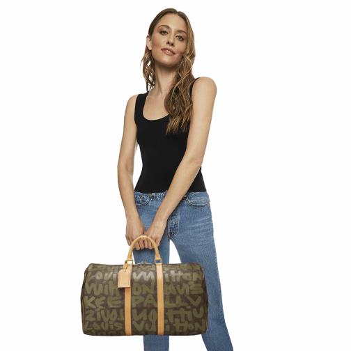 Stephen Sprouse x Louis Vuitton Green Monogram Graffiti Keepall 50, , large image number 0