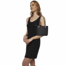 Black Quilted Caviar Petite Shopping Tote (PST), , large image number 2