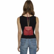 Red Leather GG Marmont Backpack Small, , large image number 2