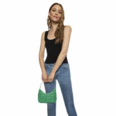 Green Tessuto Nylon Gaufre Shoulder Bag, , large image number 2