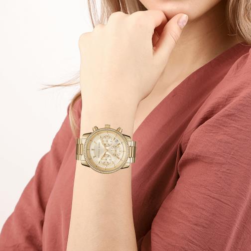Schmuck & Uhren Michael Kors | Michael Kors MK6356 Ladies Ritz Watch Gold-Tone Chronograph - GI75537