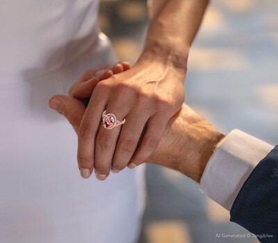 Zales Heart-Shaped Lab-Created Pink Sapphire and 1/15 Ct. T.W. Diamond Frame Buckle Ring in Sterling Silver