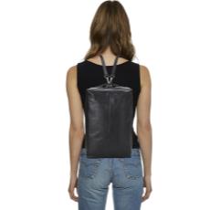 Black Leather Soft Backpack , , large image number 2