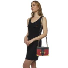 Red & Black Leather Cahier Crossbody, , large image number 2