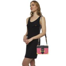 Pink & Black Leather Cahier Crossbody, , large image number 2