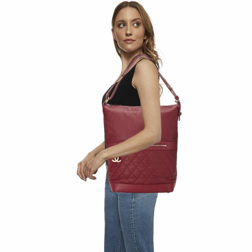 Red Quilted Calfskin Casual Style Hobo , , large image number 0
