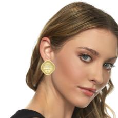 Gold Rue Cambon Engraved Earrings, , large image number 2
