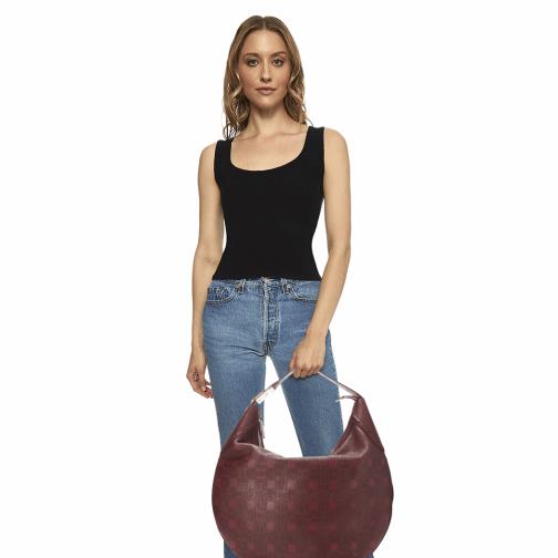 Gucci Large Hobo Burgundy Leather Shoulder Bag