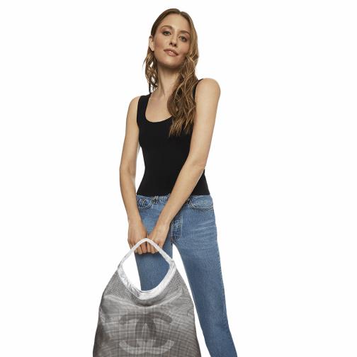 Silver Leather Hollywood 'CC' Hobo, , large image number 0