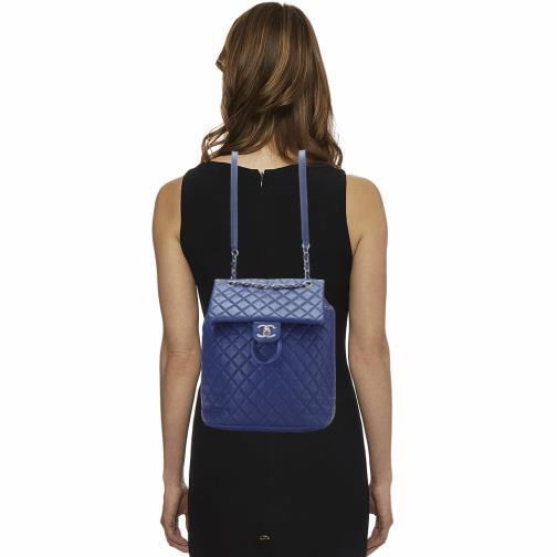 Blue Quilted Lambskin Urban Spirit Backpack Large, , large image number 0