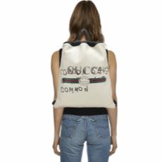 Coco Capitán x Gucci White Leather Logo Drawstring Backpack, , large image number 2