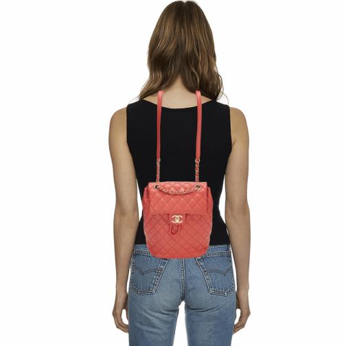 Red Quilted Lambskin Urban Spirit Backpack Small, , large image number 0