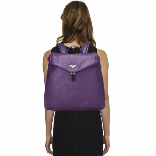 Purple Calfskin Triangle Flap Backpack, , large image number 0