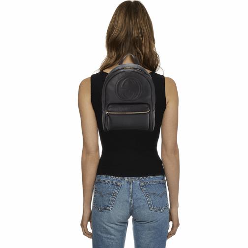 Black Leather Soho Chain Backpack, , large image number 0