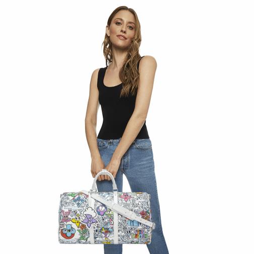 Multicolor Monogram Comics Keepall Bandouliere 50, , large image number 0