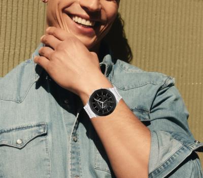 Men\'s Calvin Watch with (Model: Silver-Tone Zales 25200301) Klein Dial Chronograph Black 