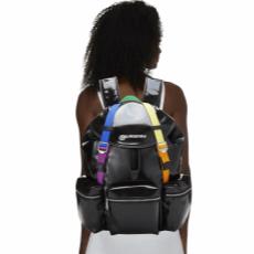 Black Coated Canvas Rainbow Backpack, , large image number 2