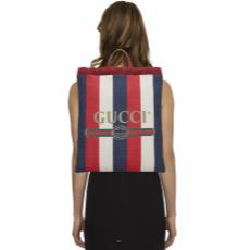 Multicolor Striped Canvas Drawstring Backpack, , large image number 2