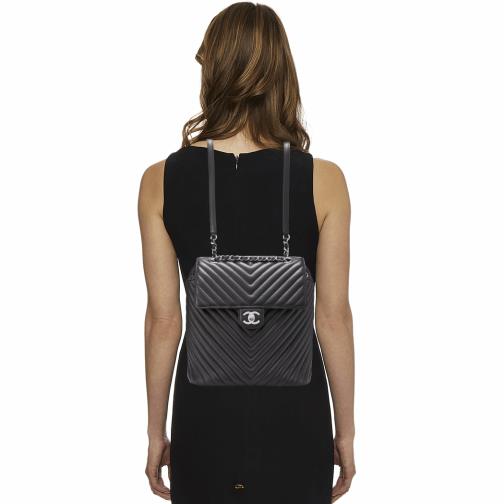 Entrupy Chanel Black Lambskin Urban Mini Backpack