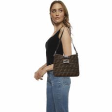 Brown Zucca Canvas Shoulder Bag, , large image number 2