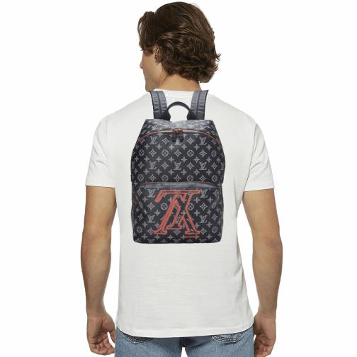 Navy Upside Down Monogram Canvas Discovery Backpack, , large image number 0