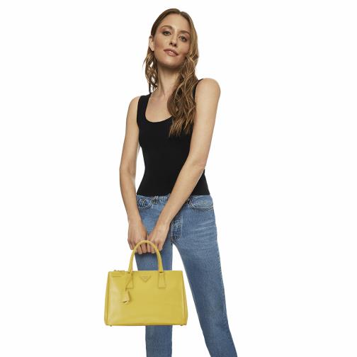 Yellow Saffiano Executive Tote Large, , large image number 0