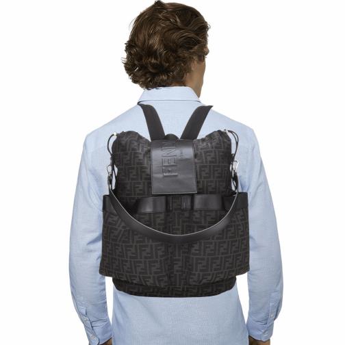 Black Zucca Double Pocket Backpack, , large image number 0