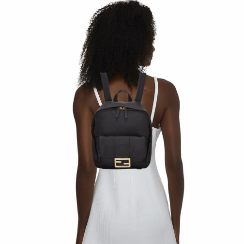 Black Nylon Backpack, , large image number 0