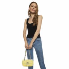 Yellow Leather GG Marmont Shoulder Bag Small, , large image number 2